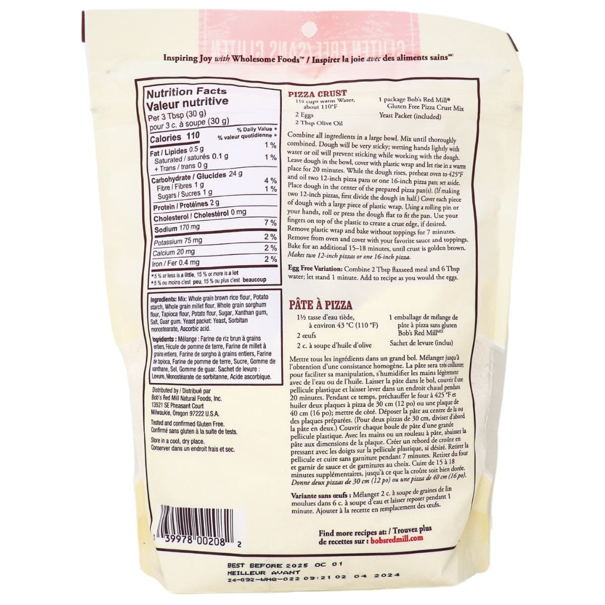 Gluten Free Pizza Crust Mix