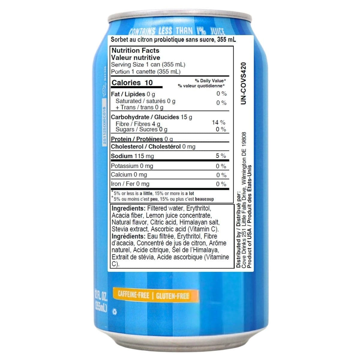 Lemon Sorbet Probiotic Soda