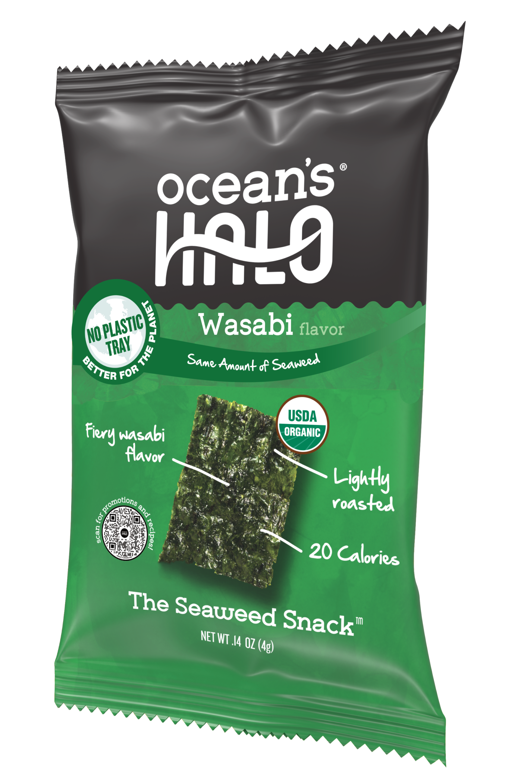 Ocean's Halo Organic Trayless Wasabi Seaweed Snacks