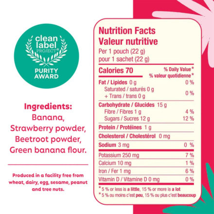 Wellness Monster Gluten-Free Banana Strawberry Fruit Bites wtih Beet