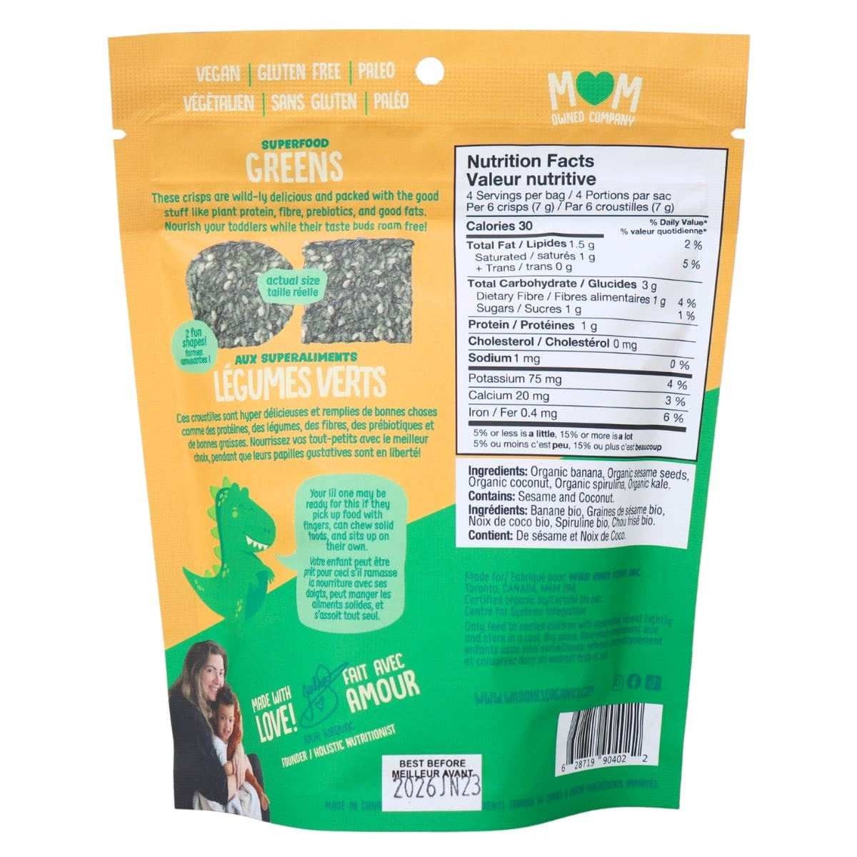 Wild Ones Superfood Greens Smoothie Crisps