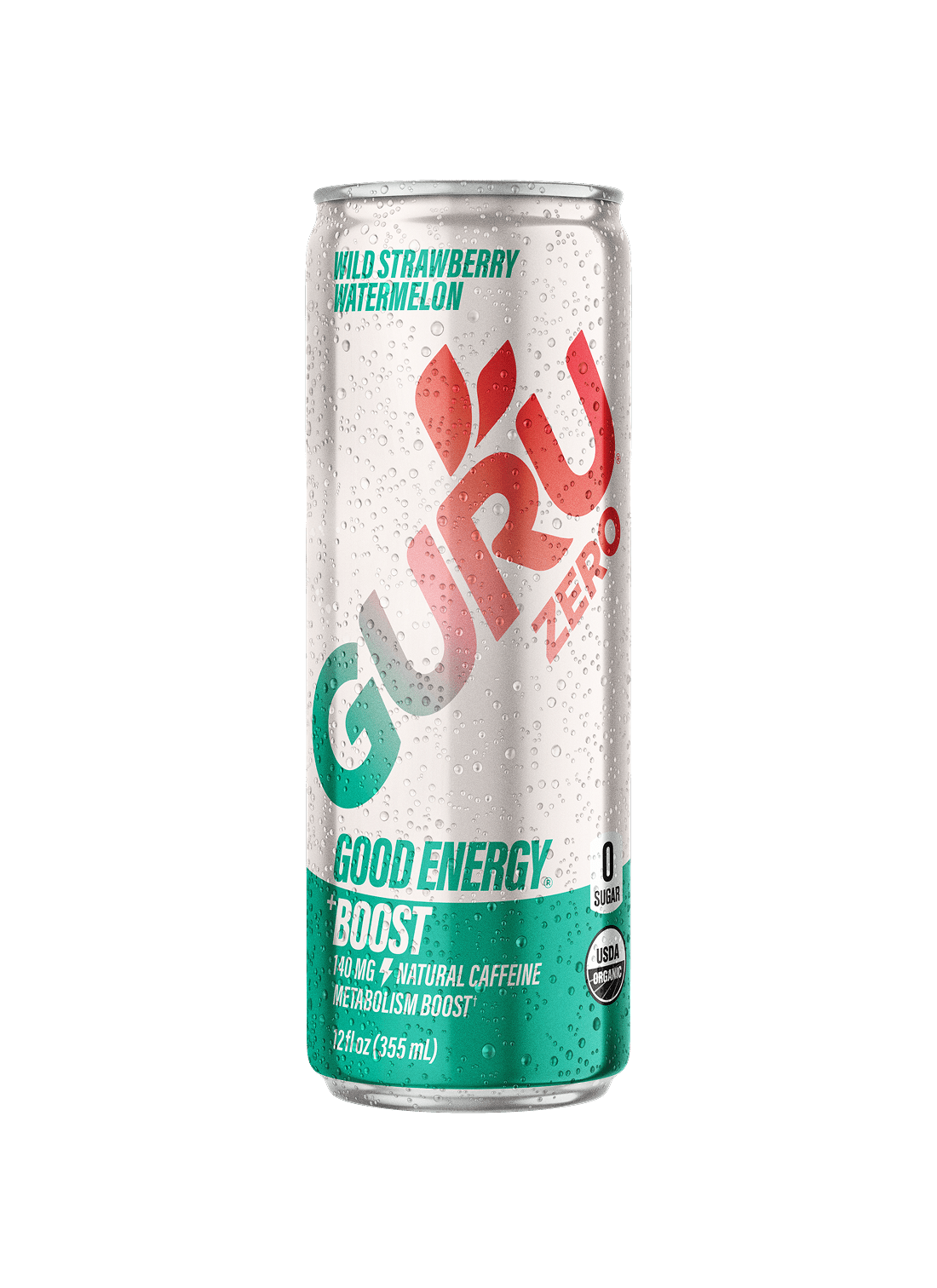Guru Organic Zero Sugar Wild Strawberry Watermelon Energy Drink