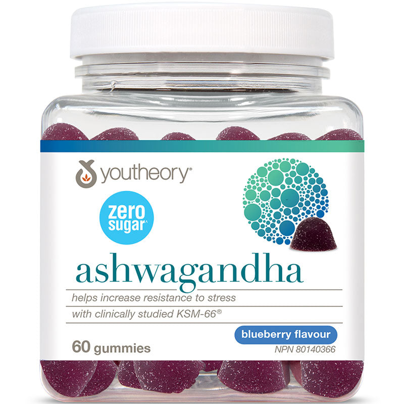 youtheory Blueberry Zero Sugar Ashwagandha Gummies
