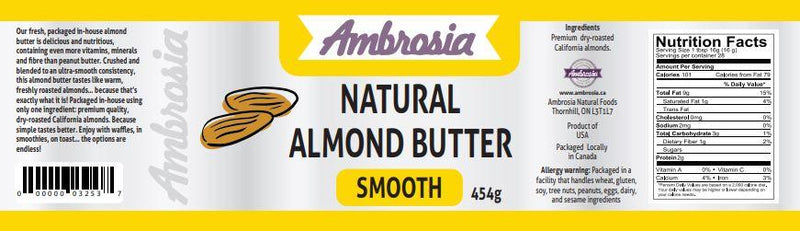 Natural Almond Butter Smooth