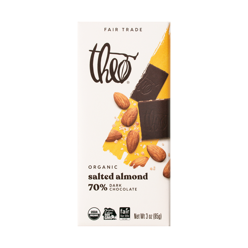 Organic 70% Salted Almond Dark Chocolate