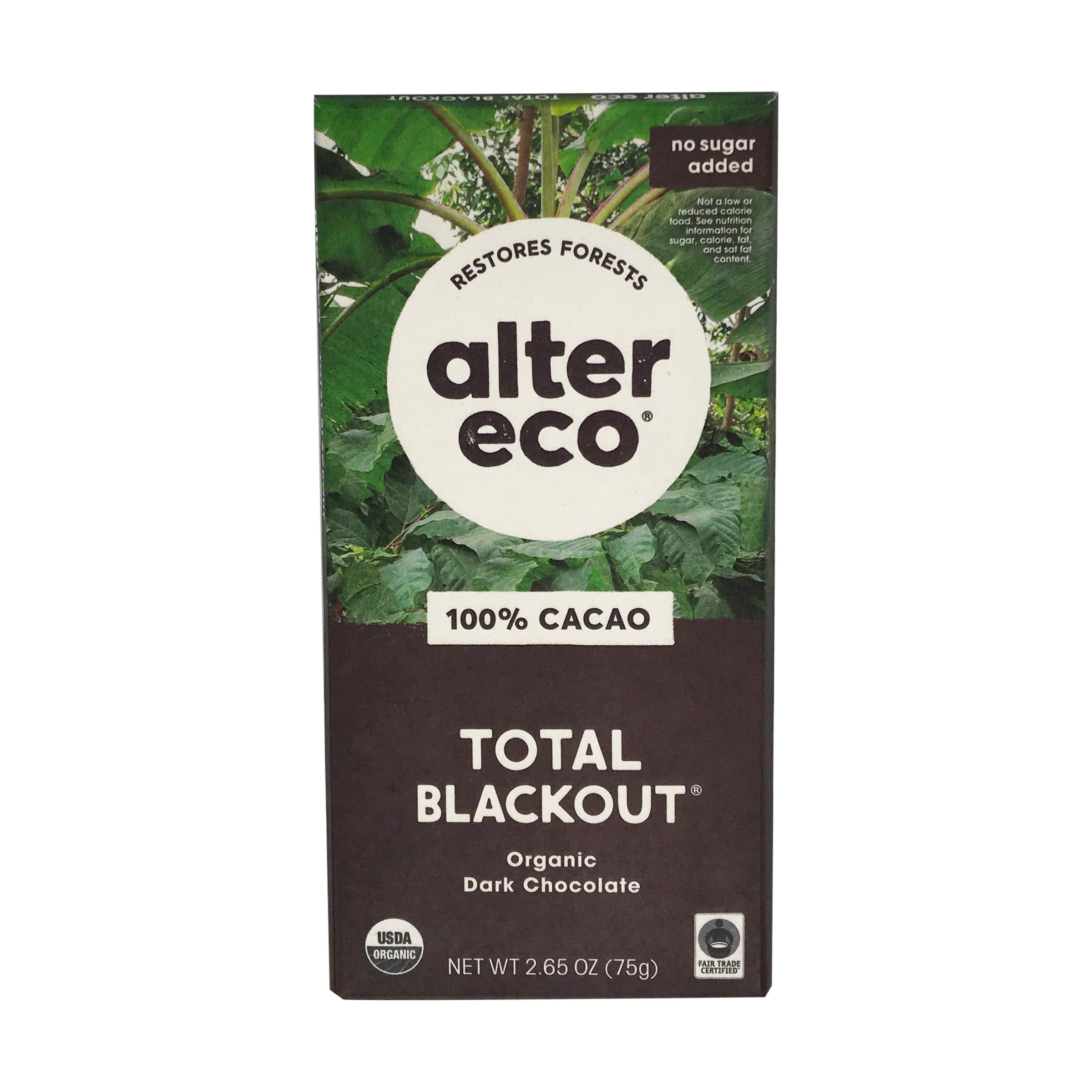 Organic 100% Cacao Dark Chocolate Bar
