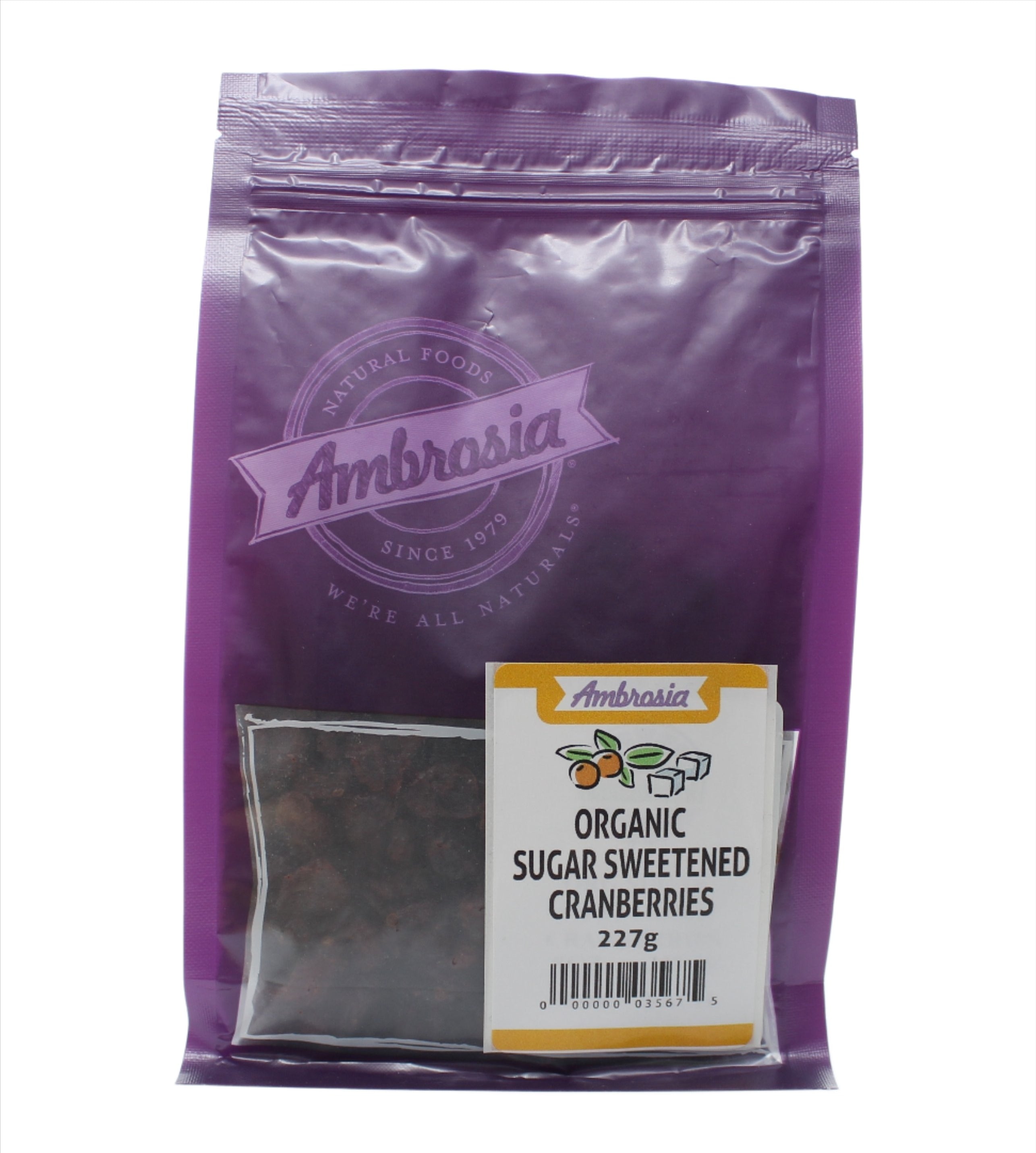 Organic Sugar Sweetened Cranberries