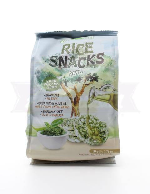 Olive Oil & Pesto Rice Snacks