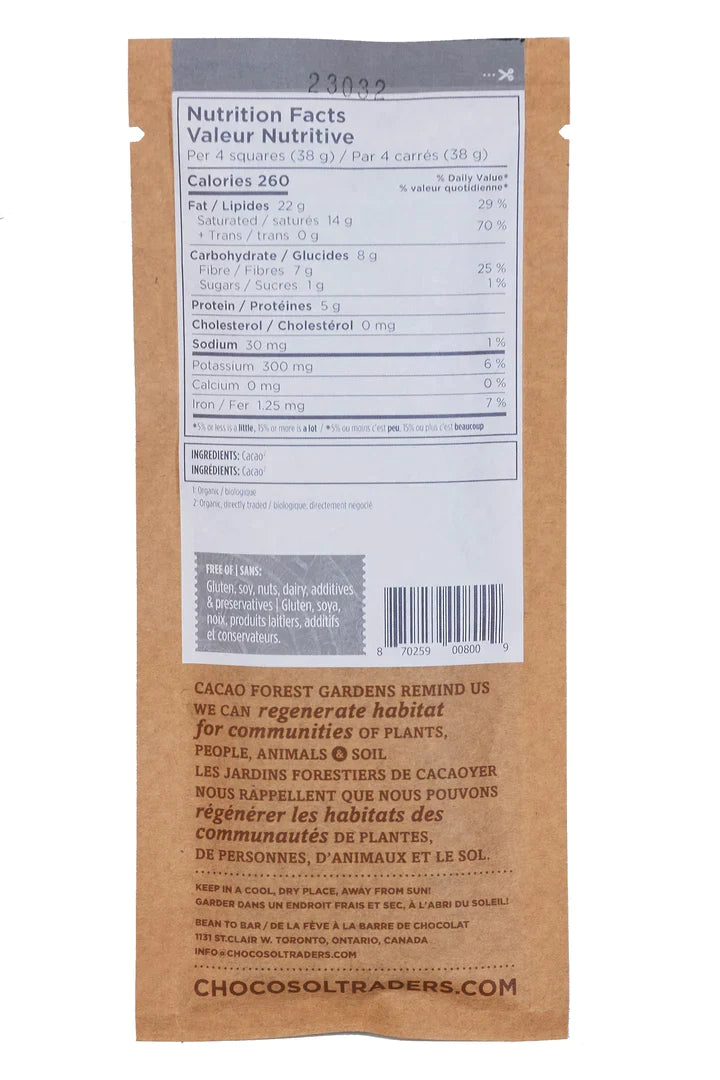 100% Gratitude Dark Chocolate