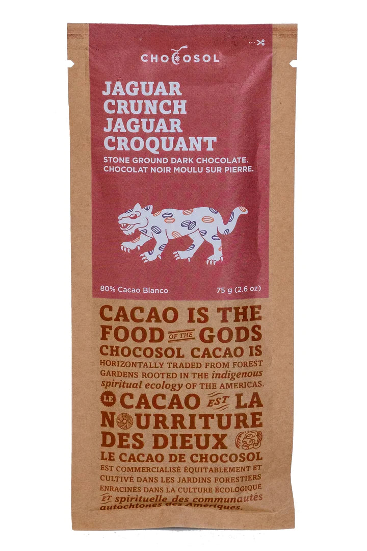 Jaguar Crunch 80% Cacao Blanco Stone Ground Dark Chocolate Bar