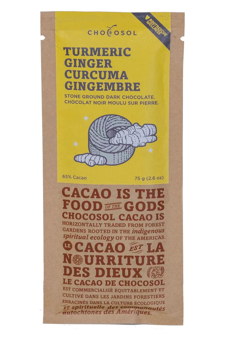 Turmeric Ginger 65% Cacao Bar