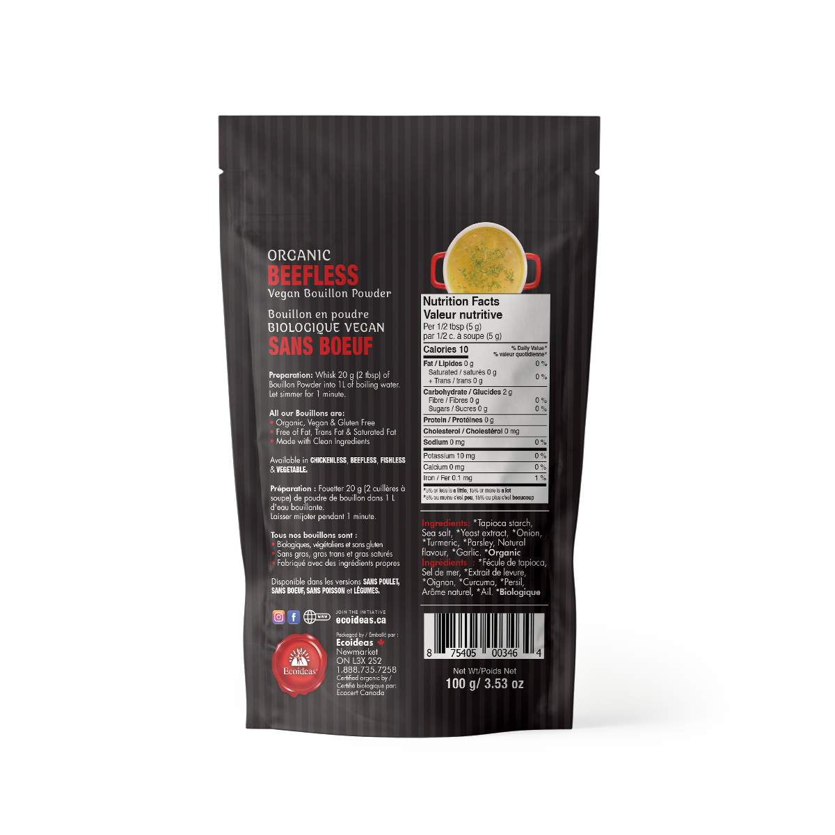 Organic Vegan Beefless Bouillon Powder