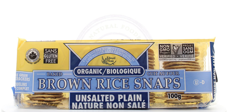 Organic Unsalted Plain Rice Snaps