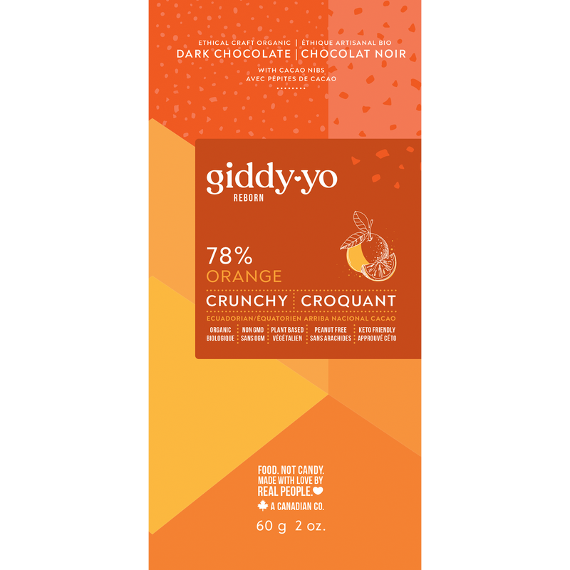 78% Orange Crunchy Dark Chocolate Bar