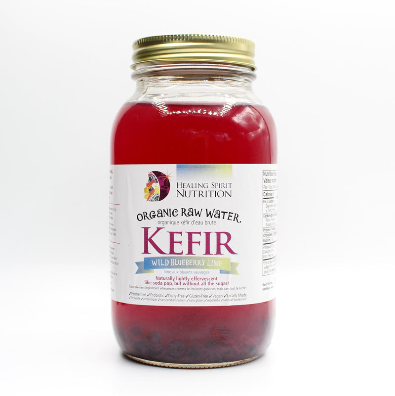 Organic Raw Wild Blueberry Lime Water Kefir