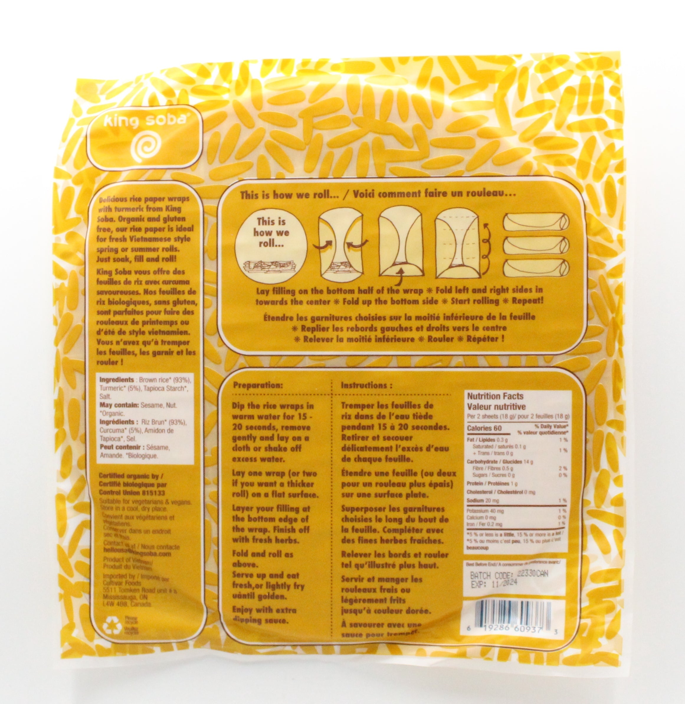 Organic Brown Rice with Turmeric Paper Wrap