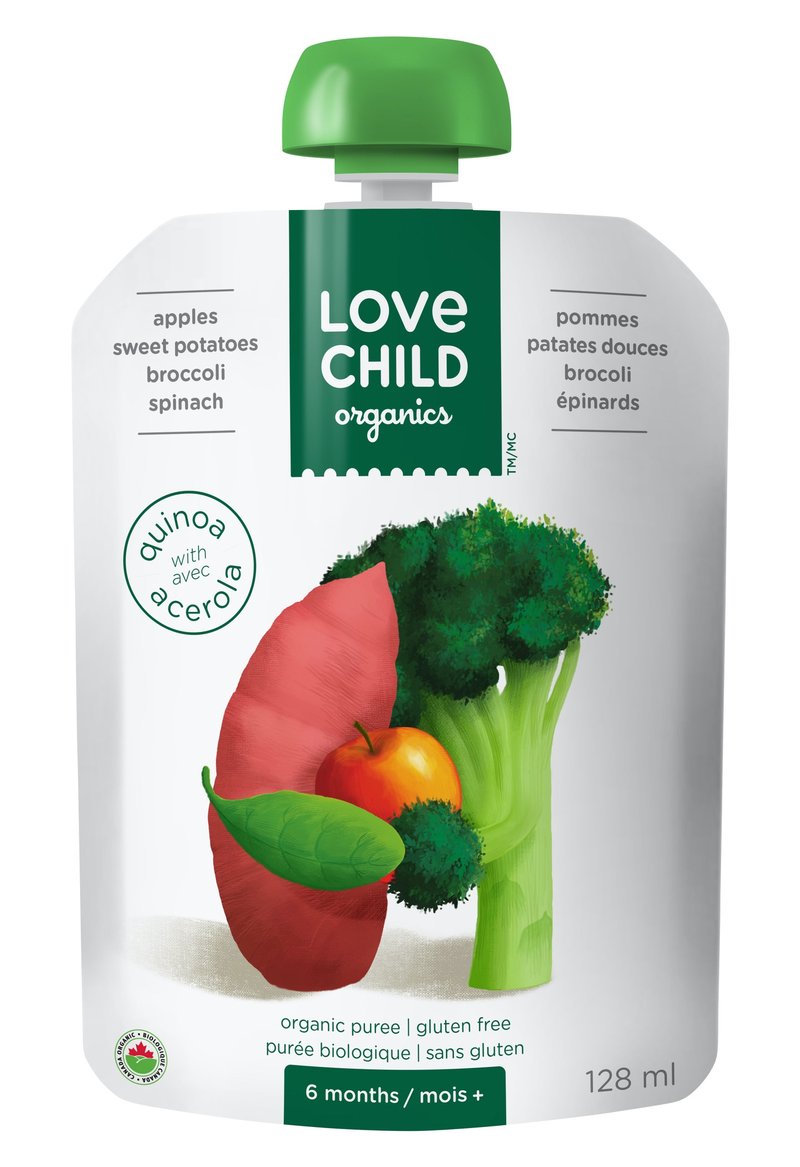 Organic Apple Sweet Potato Broccoli and Spinach Puree