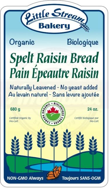 Organic Spelt Raisin Bread