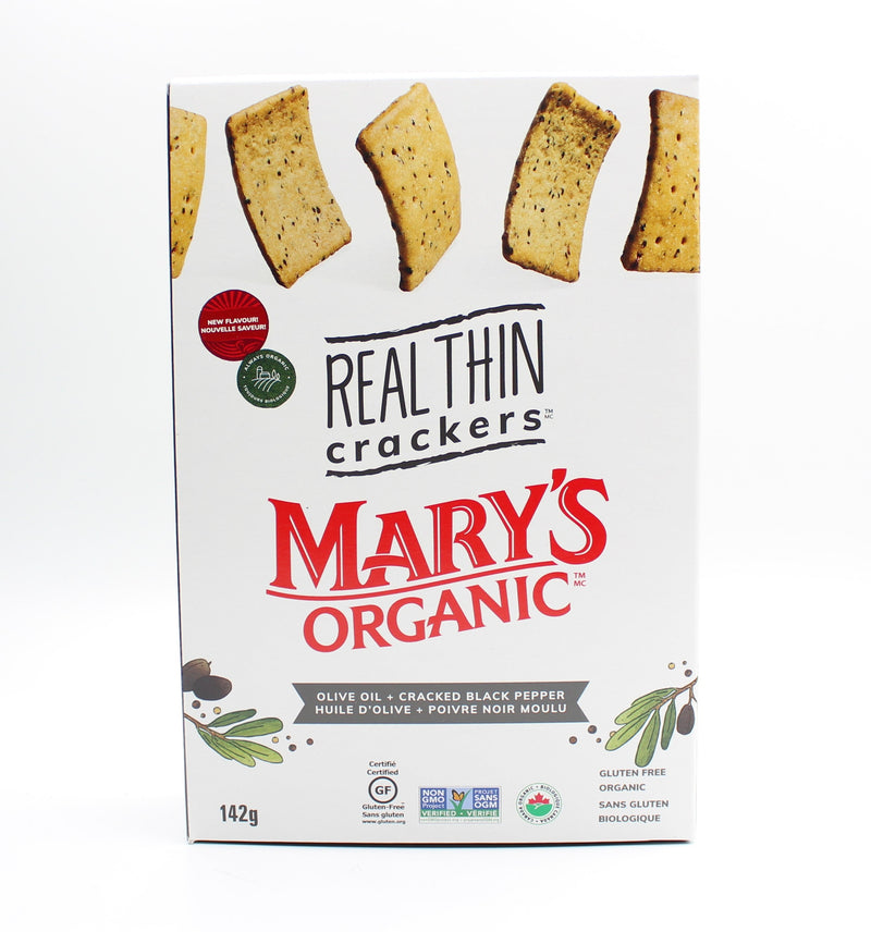 Organic Real Thin Olive Oil & Pepper Crackers