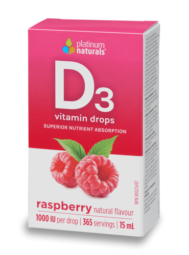 Raspberry Liquid Vitamin D3 Drops