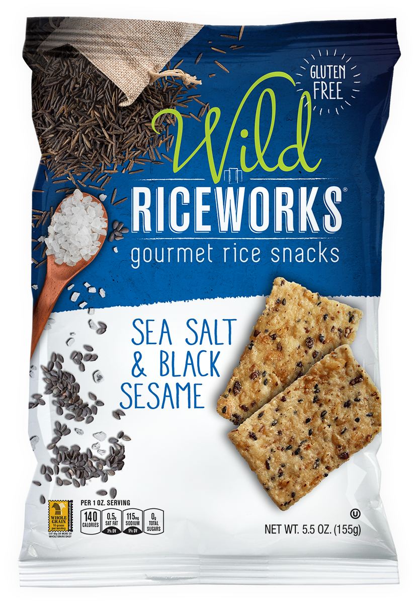 Riceworks Gluten Free Black Sesame Rice Snacks