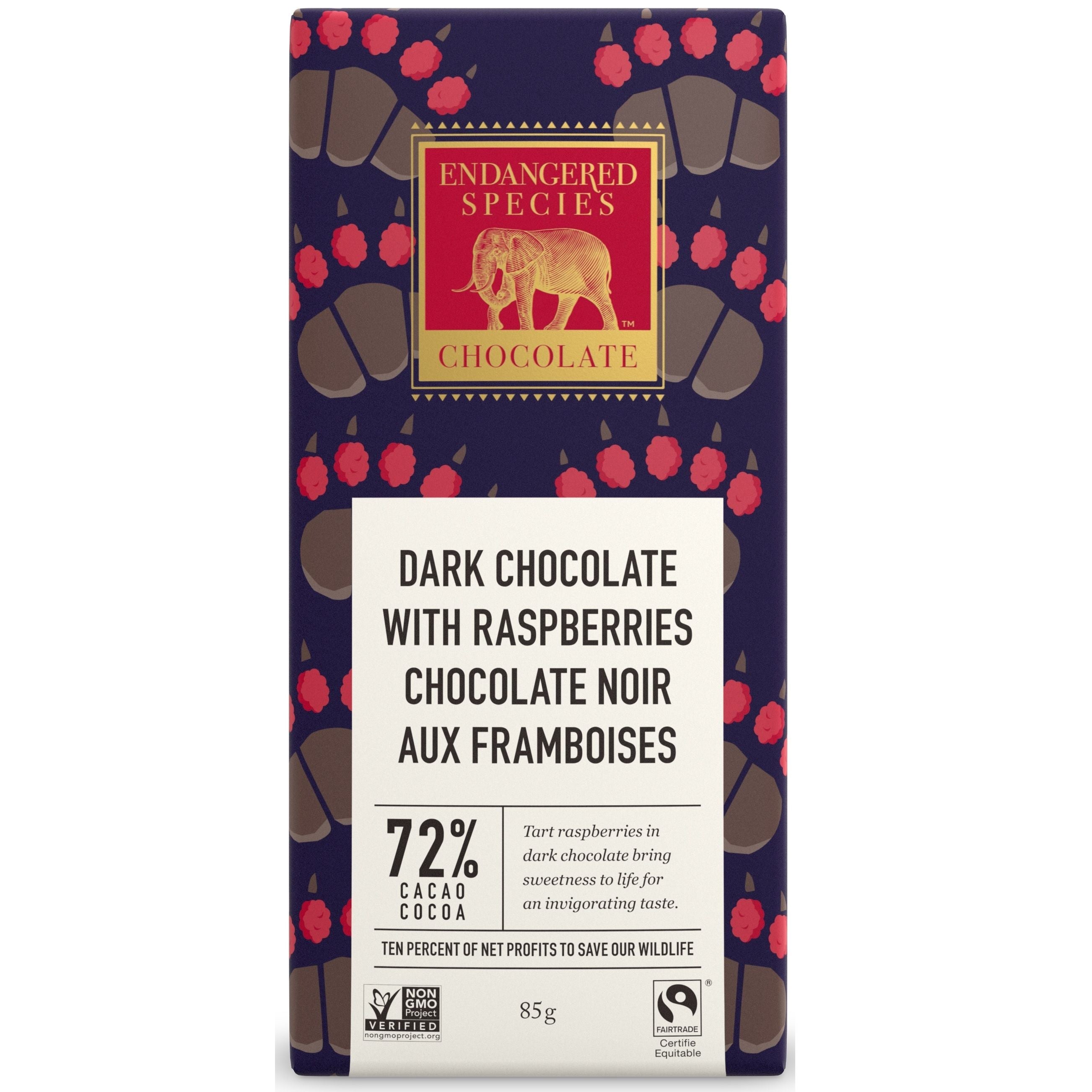 Dark Chocolate With Raspberries Bar