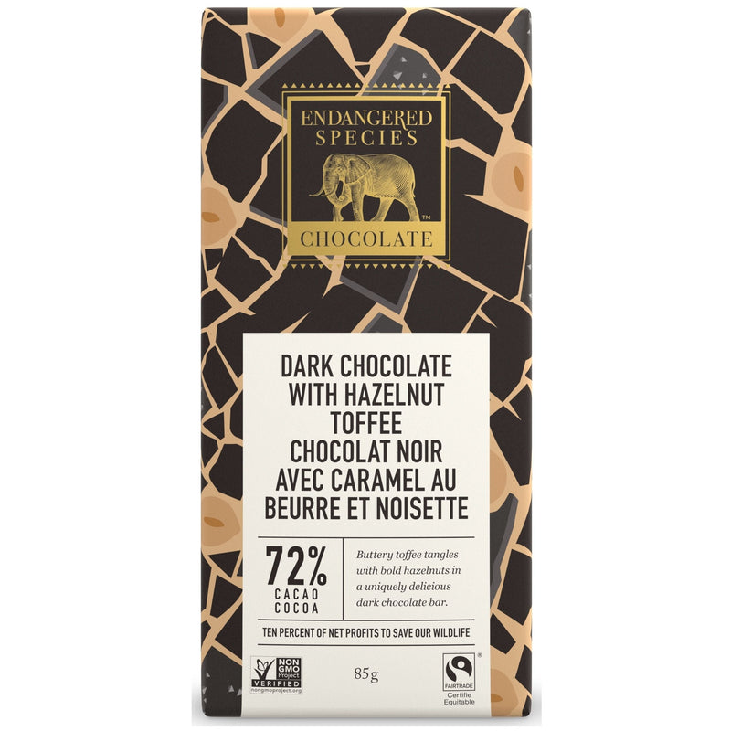 Dark Chocolate With Hazelnut Toffee Bar