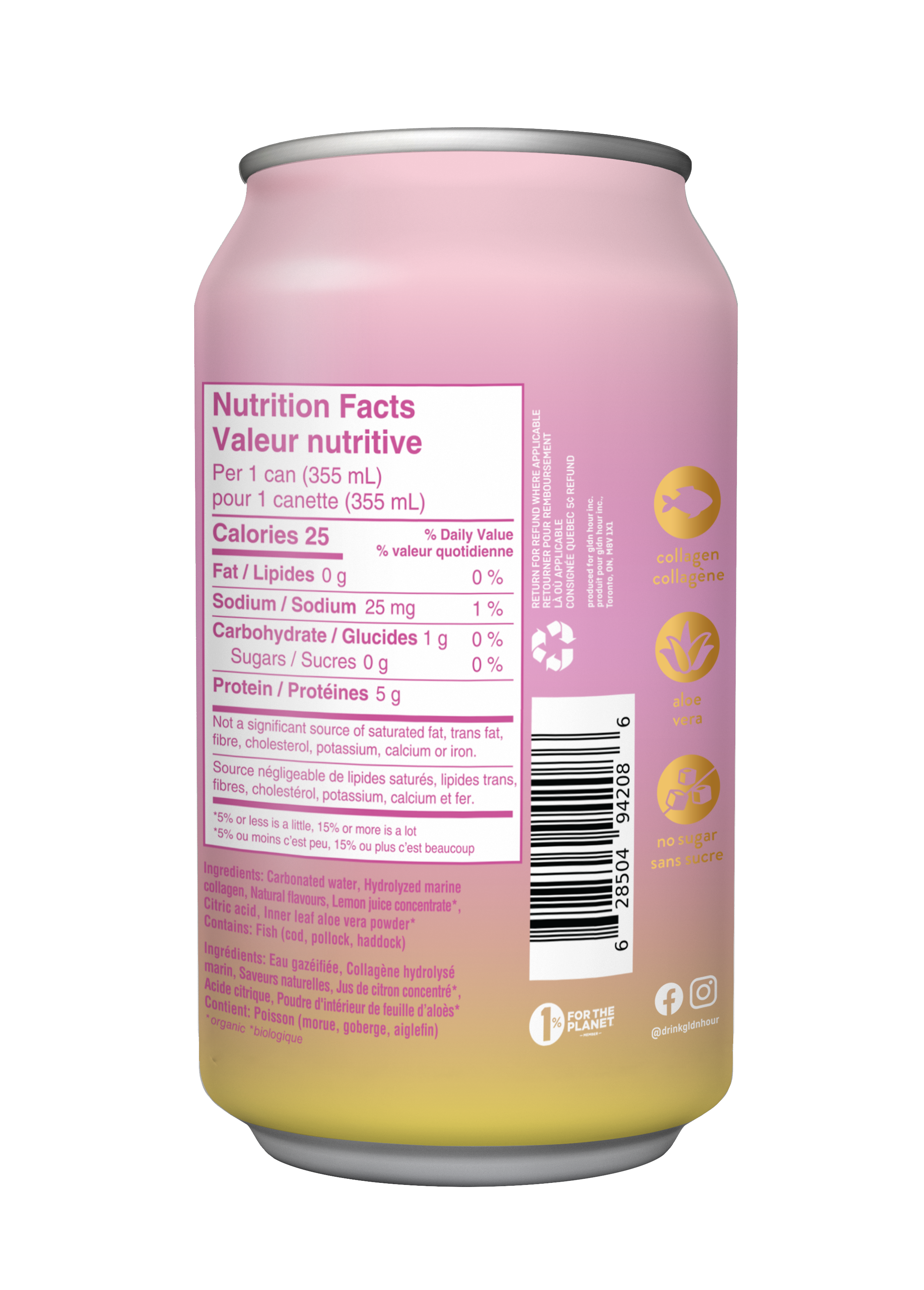 Gldn Hour Watermelon Lime Collagen Sparkling Water